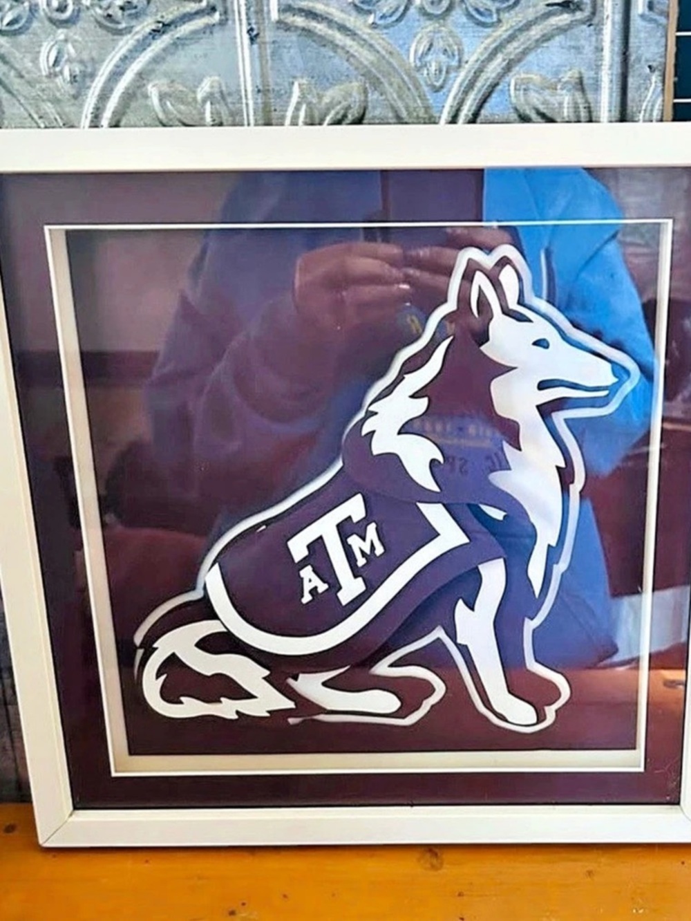 Ralph Sutton Designs Texas A&M Reveille 3D Framed Paper Art Framed Wall Art Blue